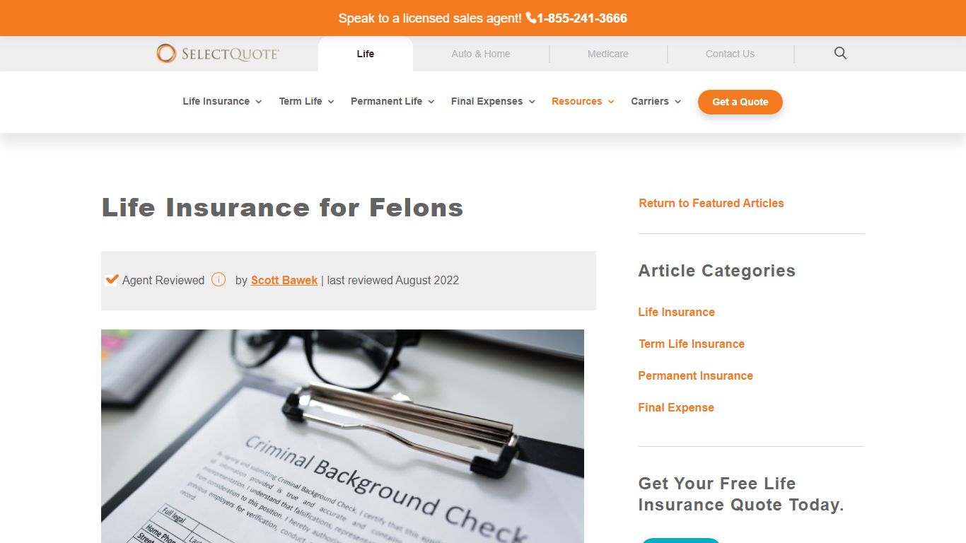 Life Insurance for Felons | SelectQuote