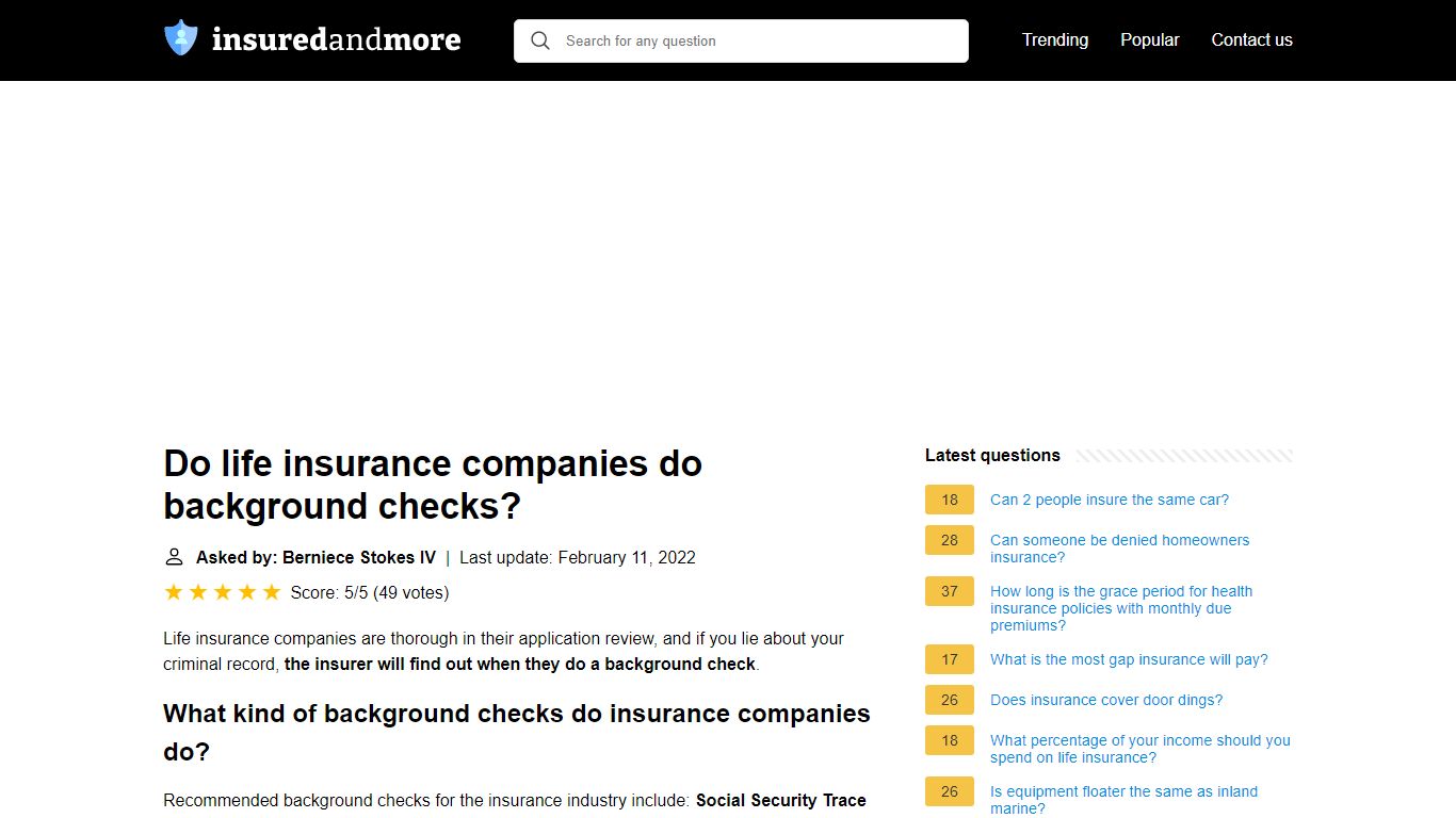 Do life insurance companies do background checks?